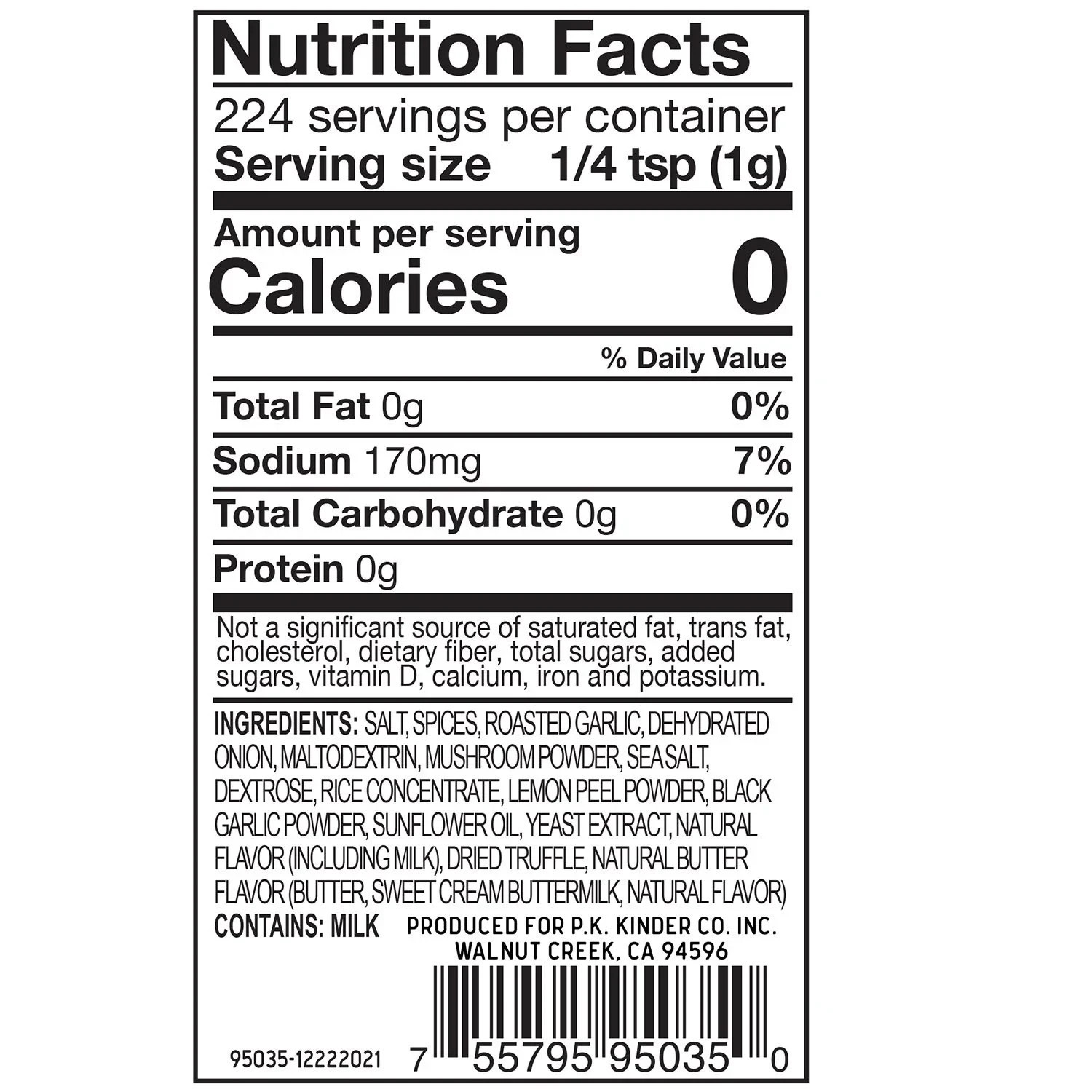 PACK OF 2 – Kinder’s Prime Steak Seasoning 7.9oz Each – Black Garlic & Truffle