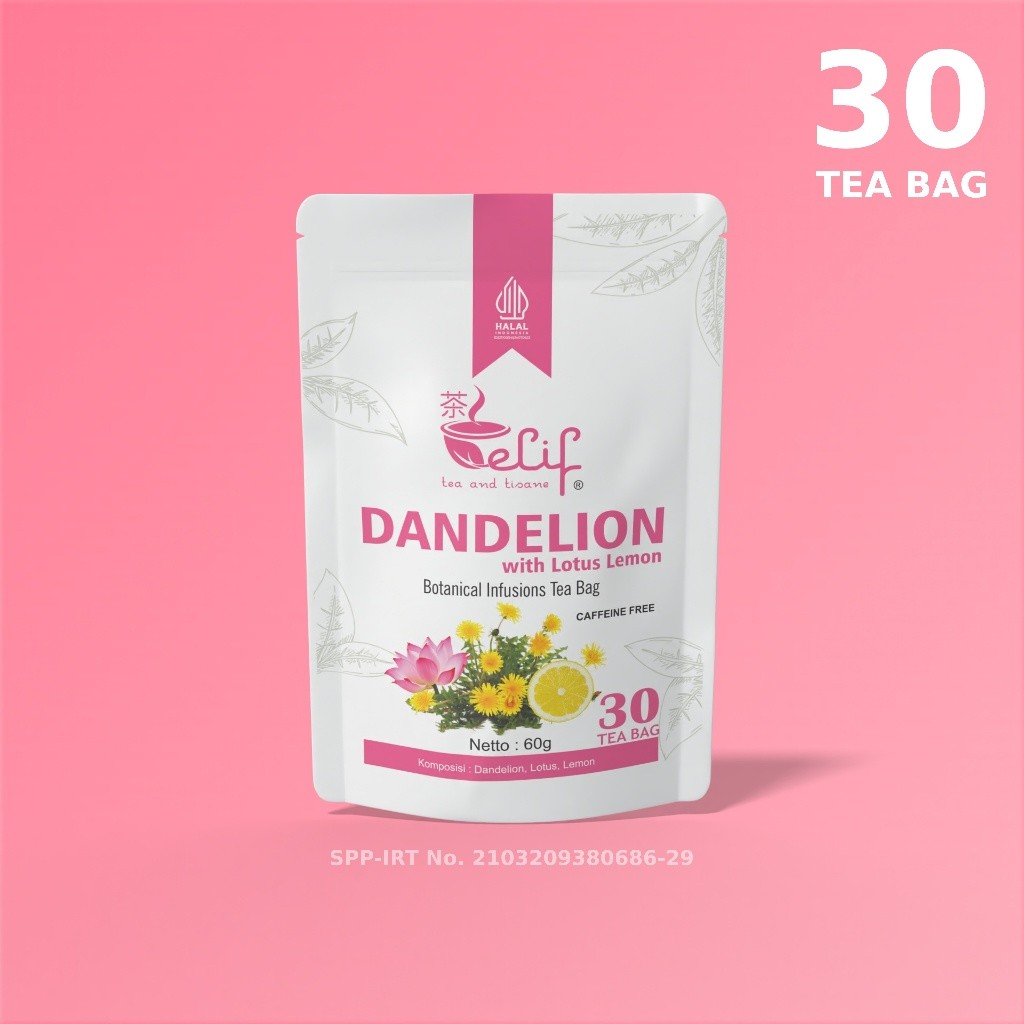 Dandelion Lotus Lemon Tea 70g 30 Tea Bags Herbal Infusion For Daily Ritual
