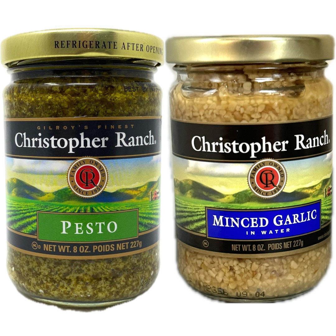 1 PACK – Christopher Ranch Kitchen Staples In Glass Jar Variety – Choose Flavor