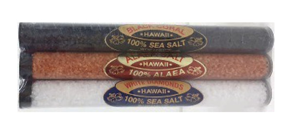Hawaiian Alaea Sea Salt Classic Blend 3 Tubes Assorted Hawaii Cooking BBQ Fresh