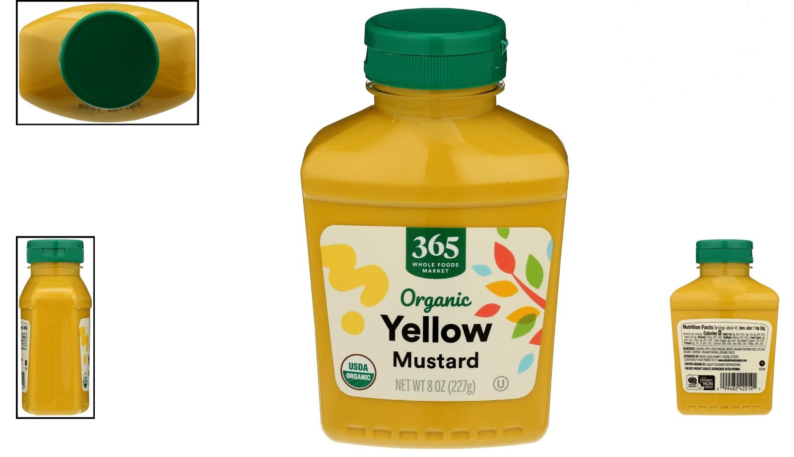 Sustainable Organic Yellow Mustard, 8 Ounce – Perfect for Grilling & Picnics
