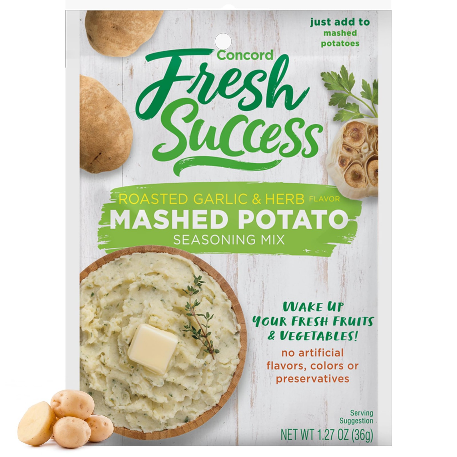 Concord Mashed Potato Garlic & Herb Seasoning Mix, 1.27 Ounce (Pack of 1)
