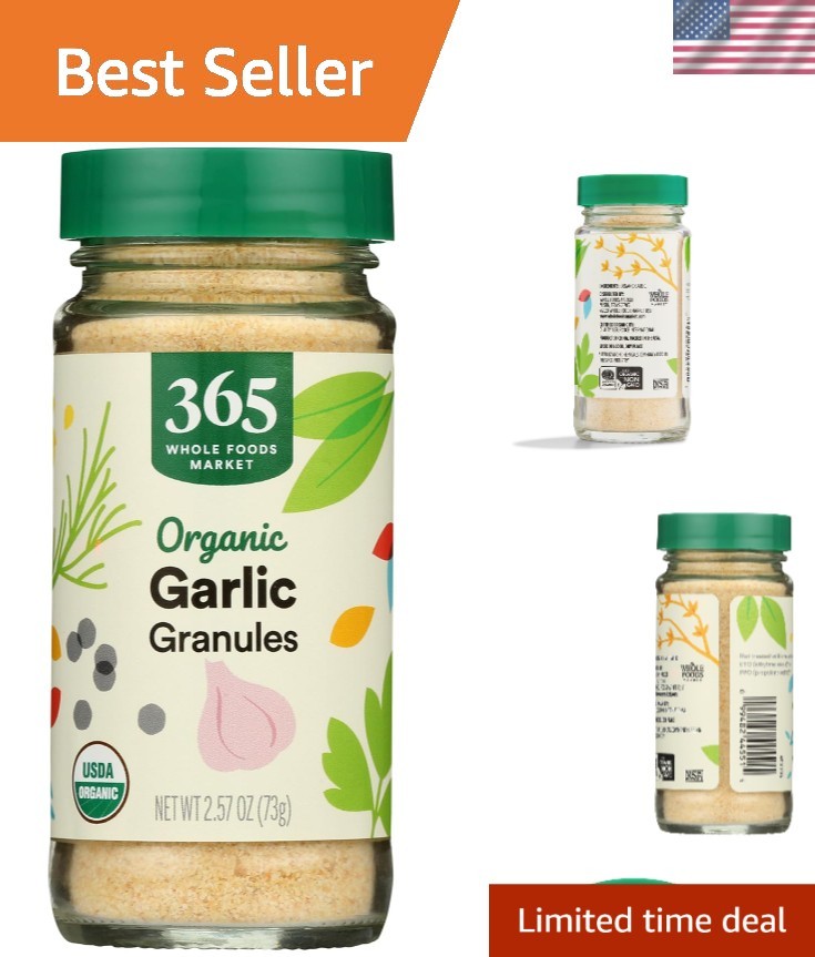Convenient 2.57 oz Organic Garlic Granules – Perfect Seasoning for Every Dish