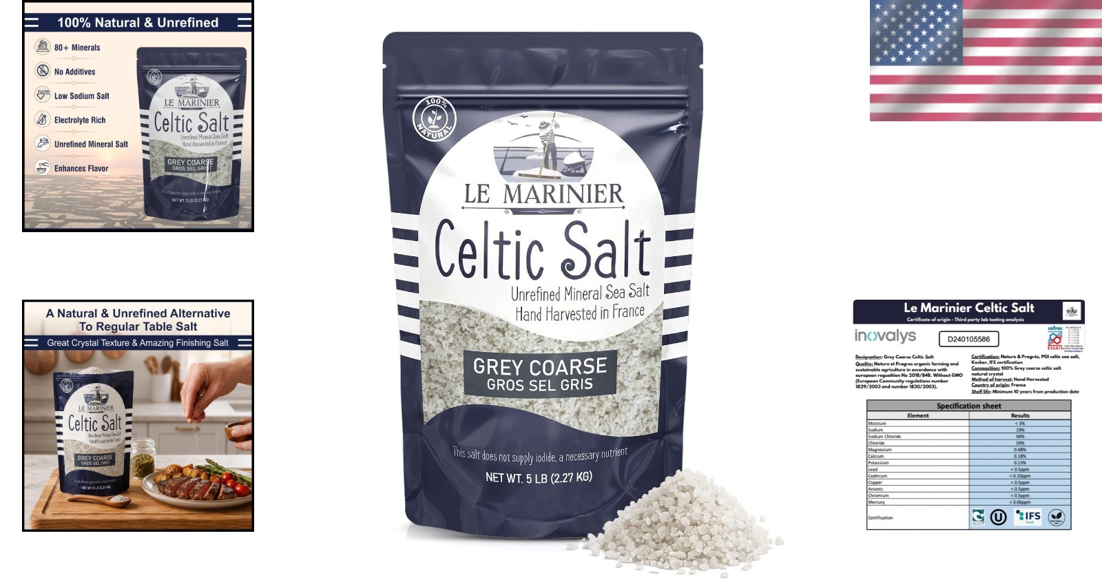 Coarse Grey Celtic Salt, 5lb Organic Sea Salt