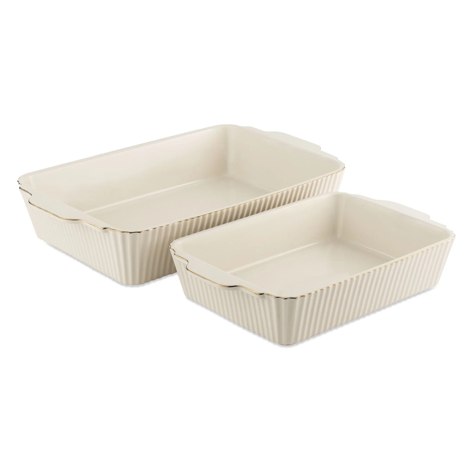 Thyme & Table 4-Piece Stoneware Casserole Dish Bakeware Set, Includes Lids, 9″X1