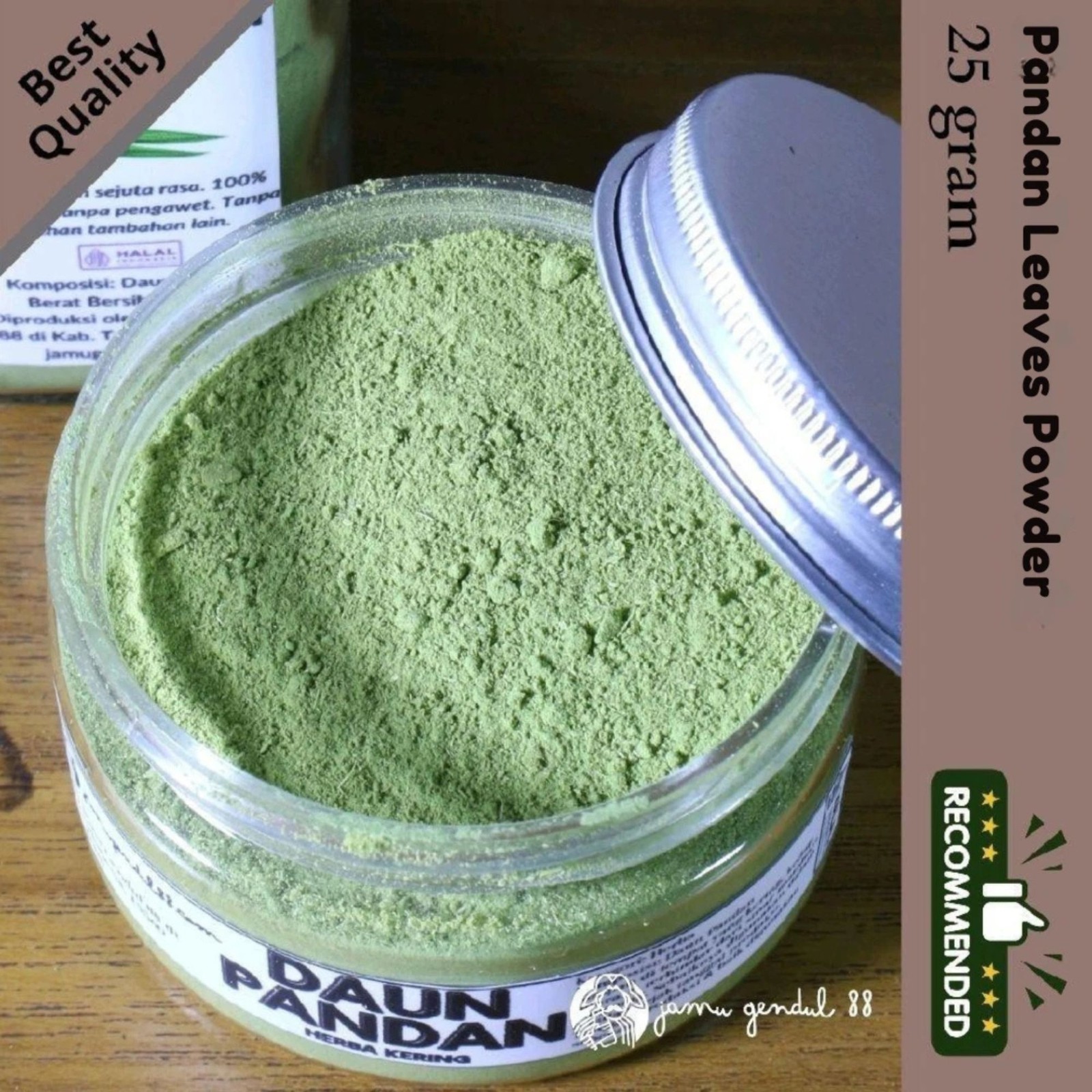 Premium PANDAN Leaves Powder 25g Natural Aromatic Herb for Cooking & Herbal Tea