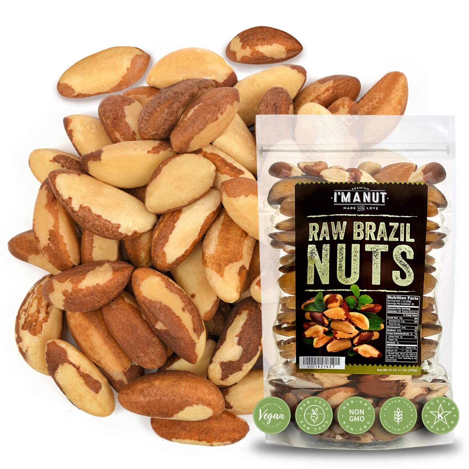Premium Wild Harvested Raw Brazil Nuts 1 lb High Selenium