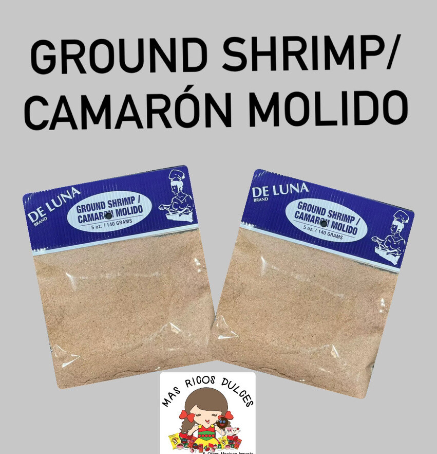 Dried Ground shrimp 2- 5 oz Bags/Camaron Molido Seco 2 Bolsitas de 5 oz.