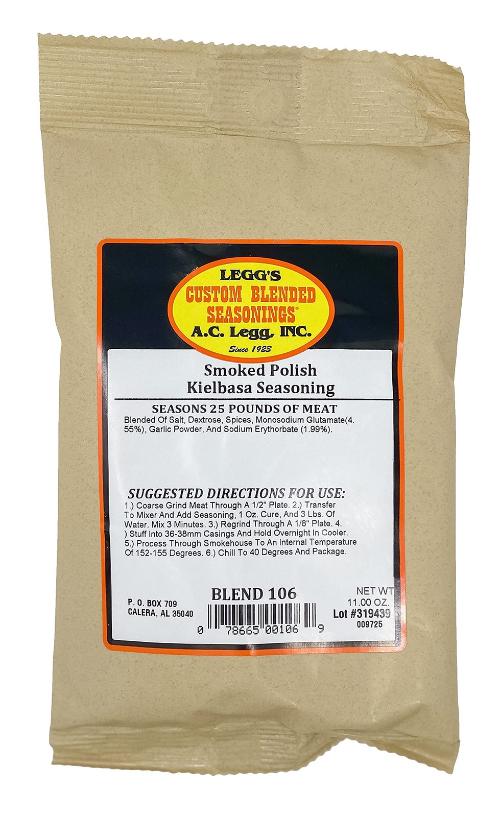 A.C. Legg INC Smoked Polish Kielbassa Seasoning 1 Ounce (Pack of 1)