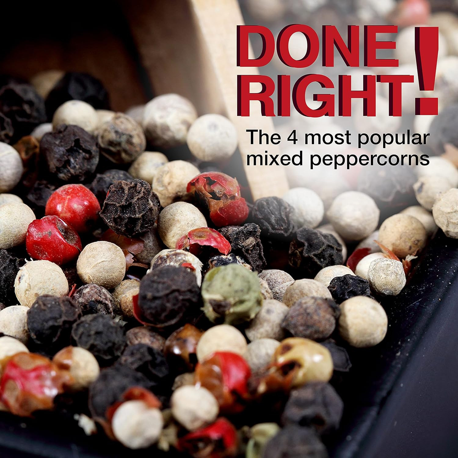 The Spice Lab Rainbow Peppercorns – Mixed Peppercorns Whole – 1 Pound Resealable