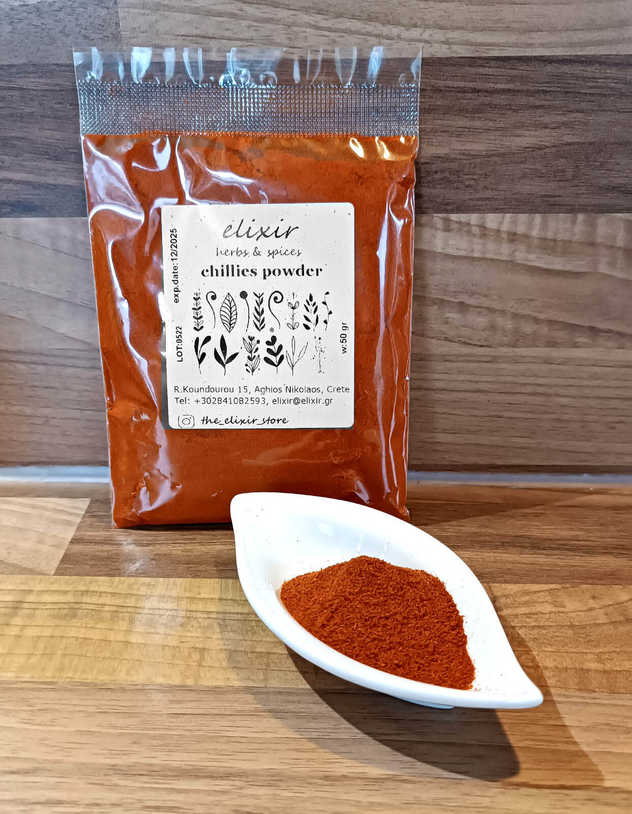 50G Chili Powder Chili Fruit Piri From Elixir Herbs & Spices From Crete #100