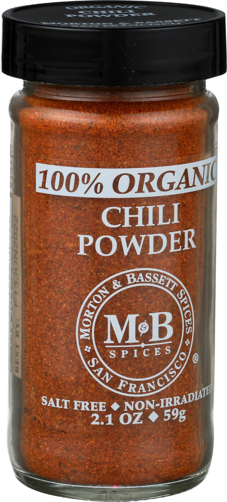 MORTON BASSET Organic Chili Powder 2.1 Ounce All Natural Seasoning