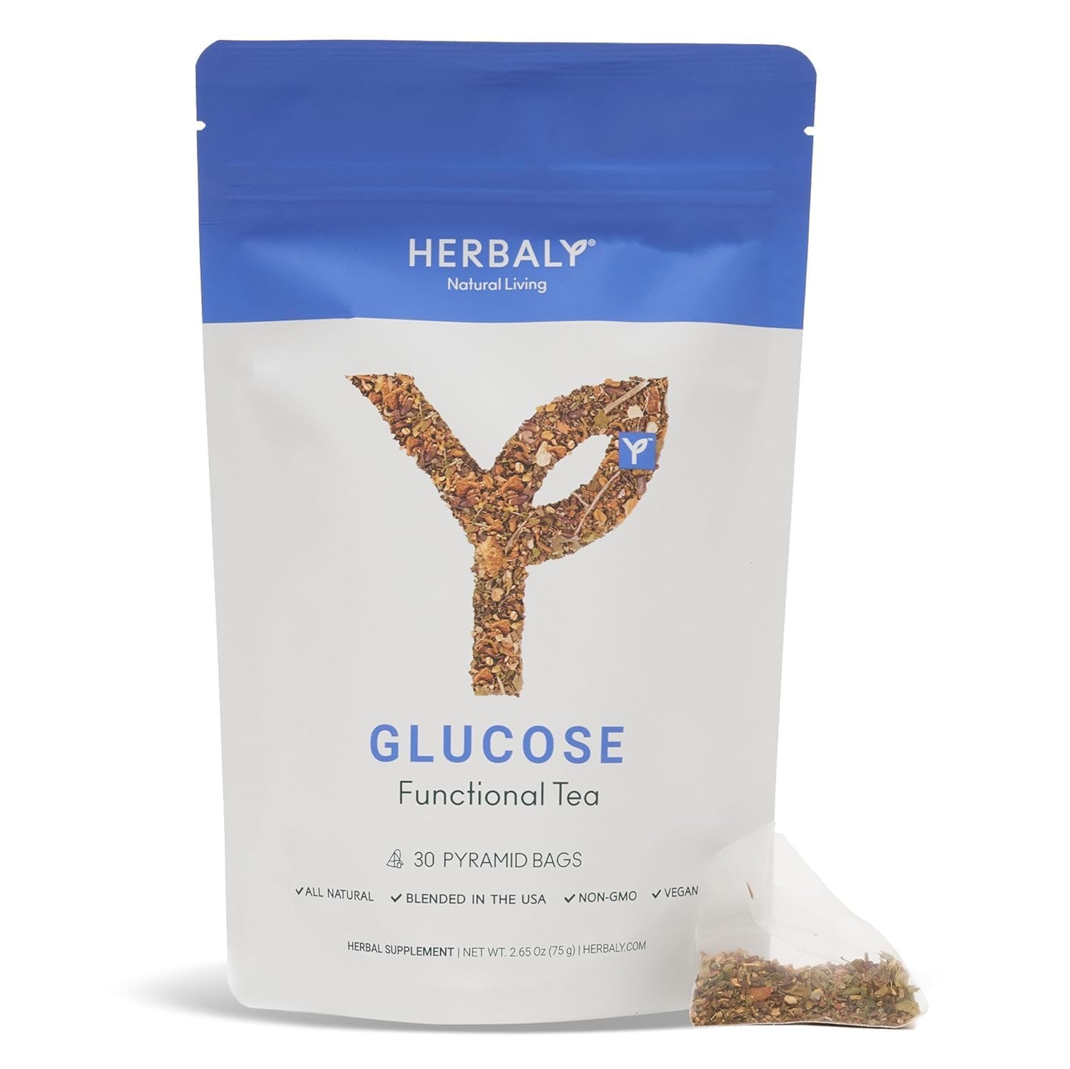 Herbaly Glucose Functional Tea – Vitality & Wellness – 30 Servings per bag