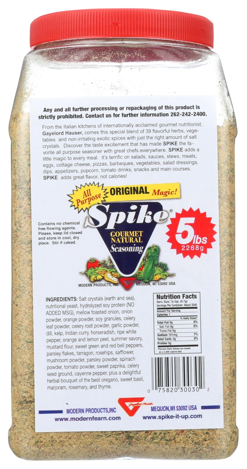 Spike Original Seasoning 5lb Bulk