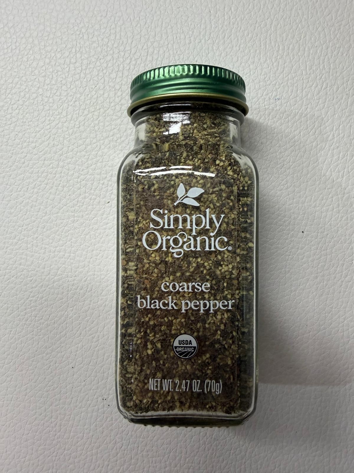 Simply Organic Black Pepper, Coarse Grind 2.47 oz. NEW SEALED