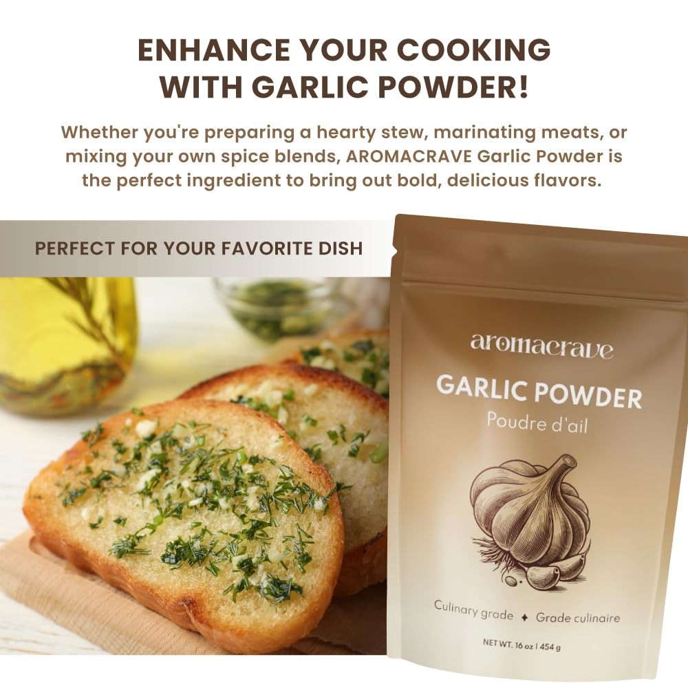 Garlic Powder 16 oz – Resealable Zip-Lock Pouch for Freshness – Perfect