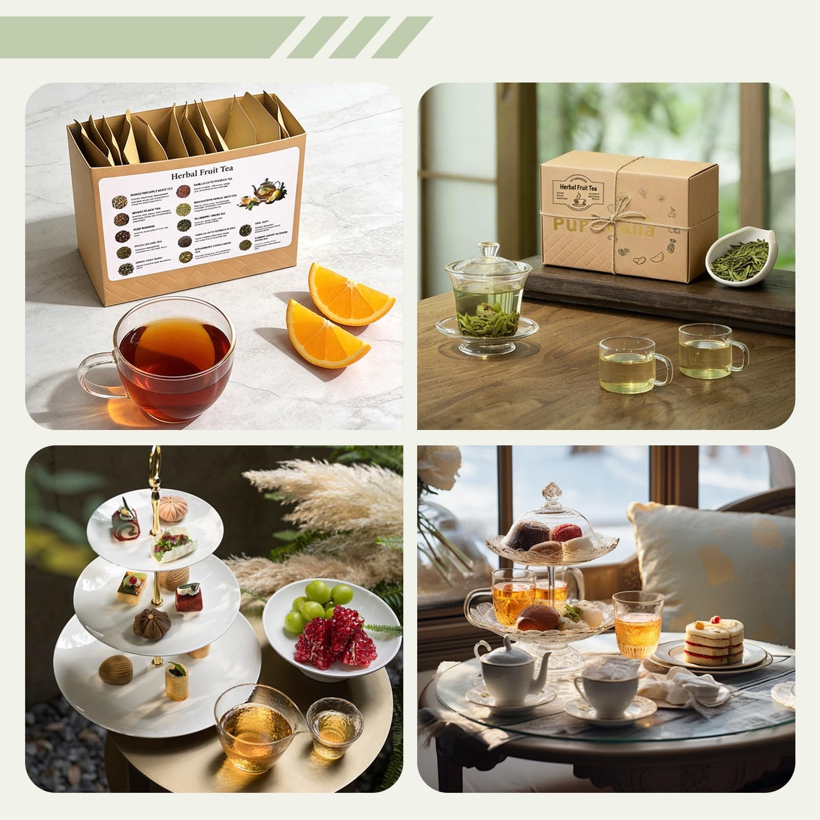 Pureleafia Herbal Fruit Tea Gift Set – 12 Artisan Flavors, 15g Loose Leaf Pou…