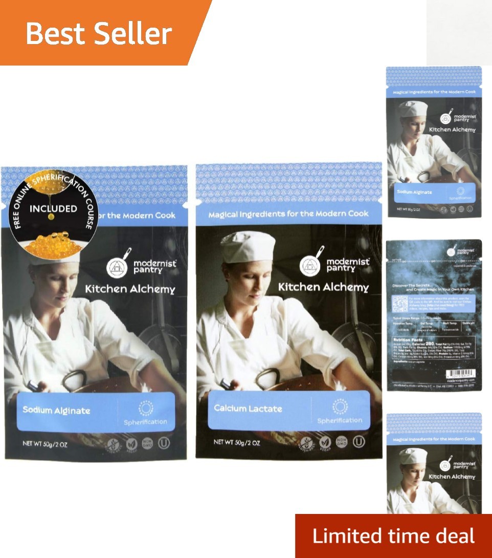 100g Sodium Alginate & Calcium Lactate Set – Includes Free Spherification Course