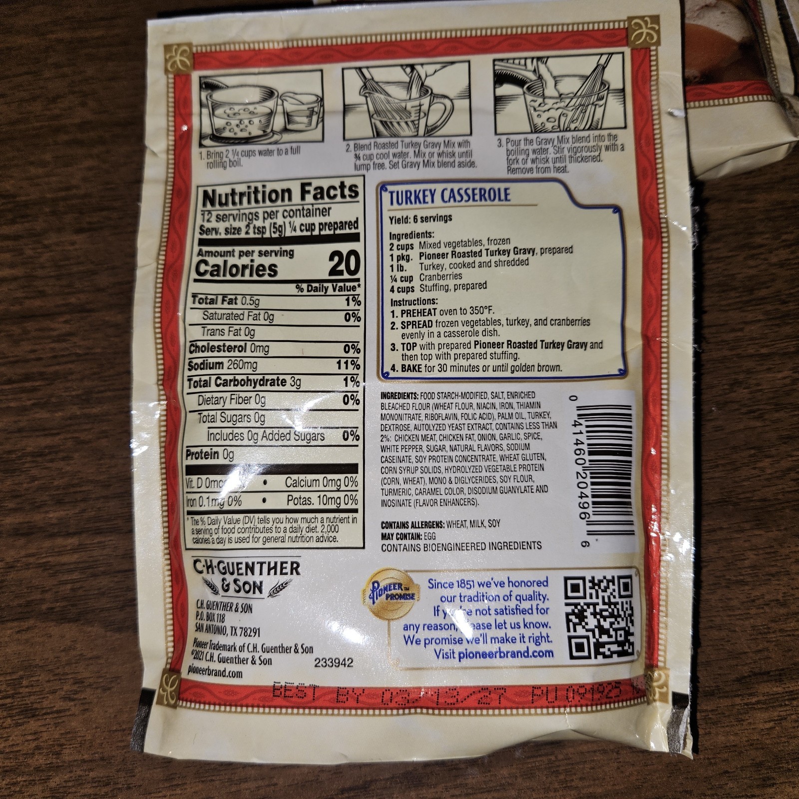 7x Pioneer Roasted Turkey Gravy Mix 2.12 oz ea Holiday Value Size – BB 03/2027