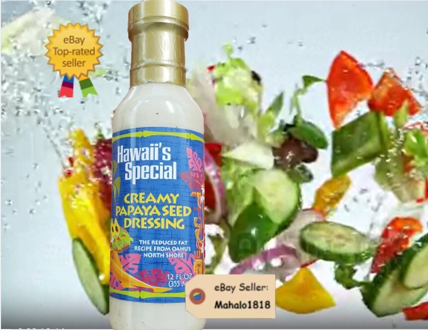 TWO 12OZ HAWAII’S SPECIAL CREAMY PAPAYA SEED DRESSING FRESH