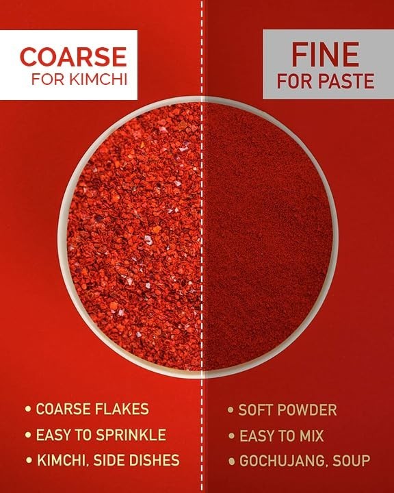 Gochugaru Chili Powder – 100% Red Pepper Flakes for Korean Cooking, 16oz