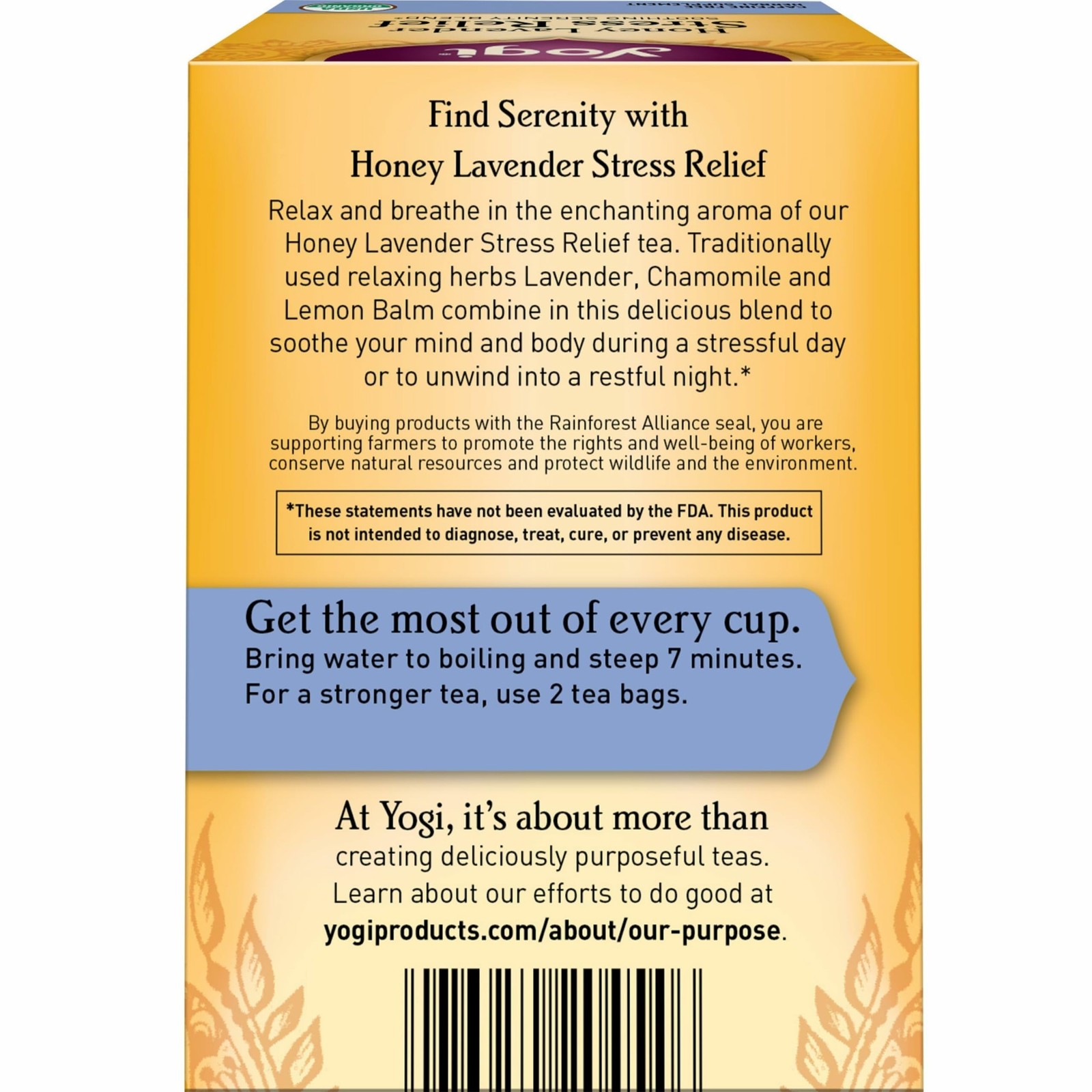 Yogi Tea Honey Lavender Stress Relief – 16 Bags per Pack 16 Count (Pack of 4)