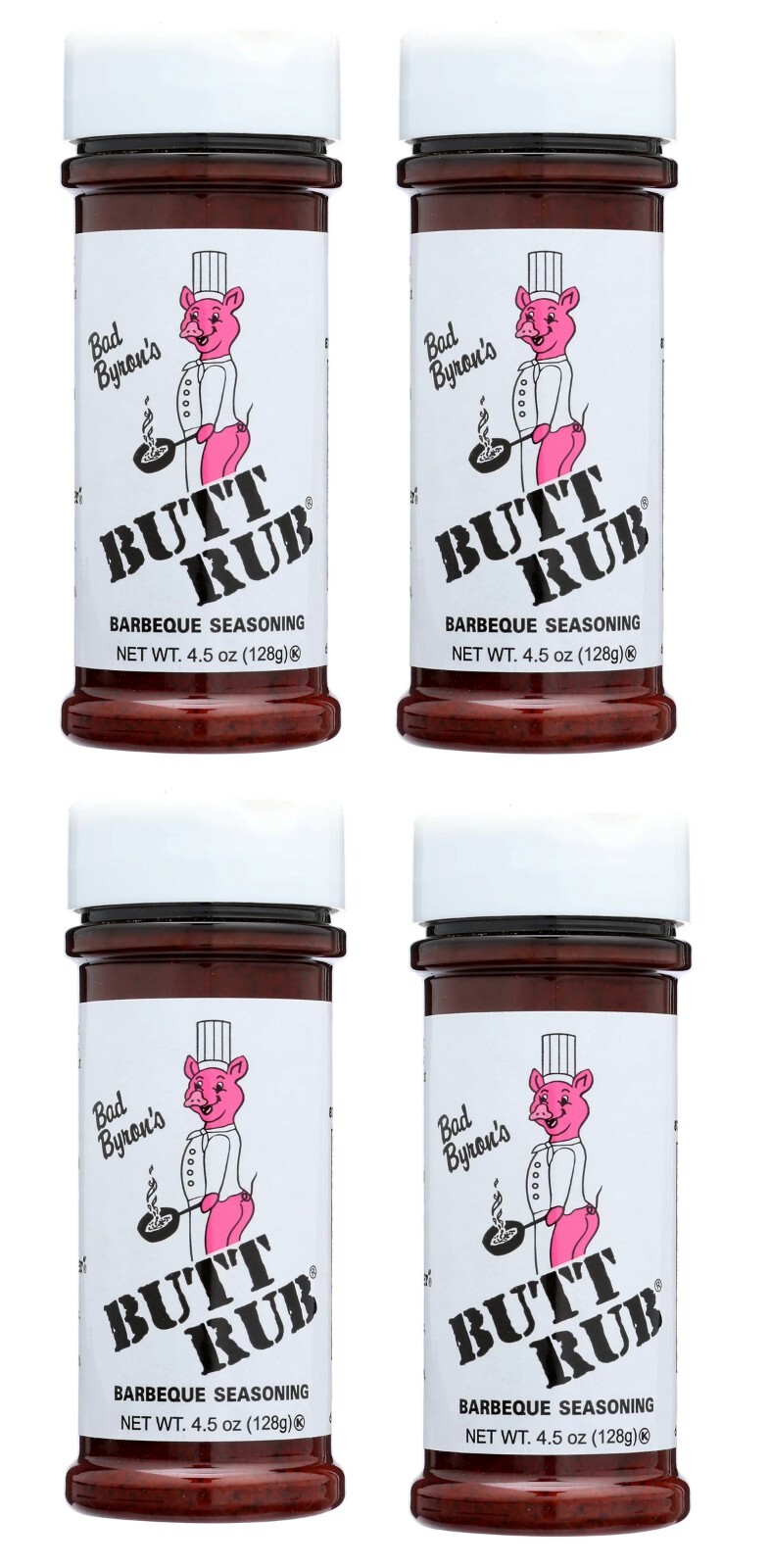 Bad Byron’s Butt Rub Barbecue Seasoning – All natural, 4 Pack (4.5 oz Bottles)