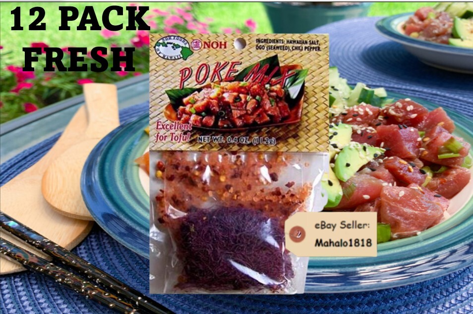 12 Hawaiian POKE MIX SEASONING -Tuna Marlin Tofu Sashimi Limu Poke NOH foods