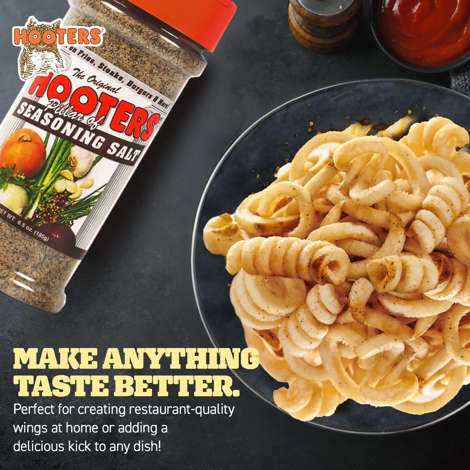 The Original Hooters Seasoning Salt – Onion & Garlic 6.52 Ounce (Pack of 1)