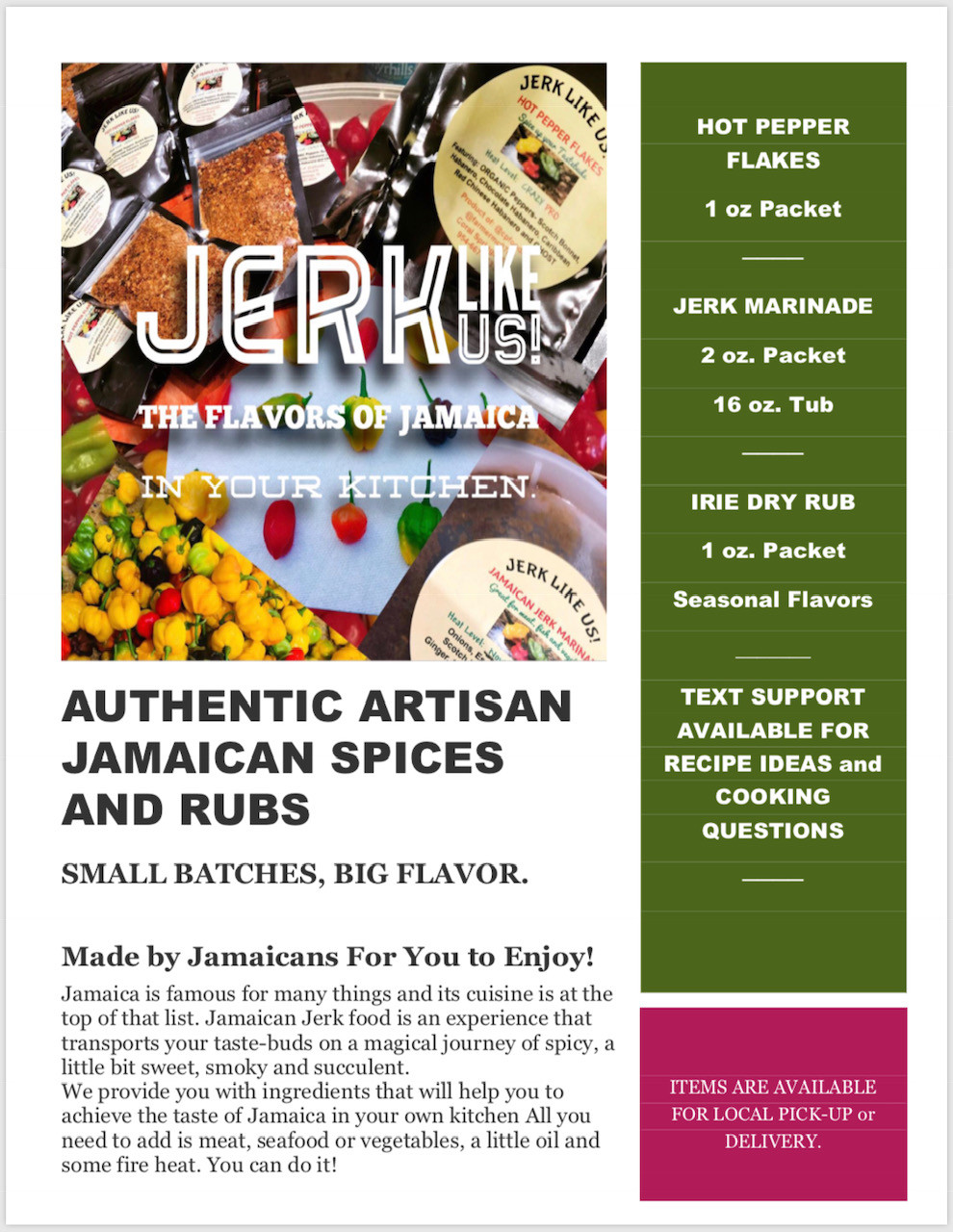 JERK LIKE US Authentic Jamaican Jerk Marinade – 16 oz Tub