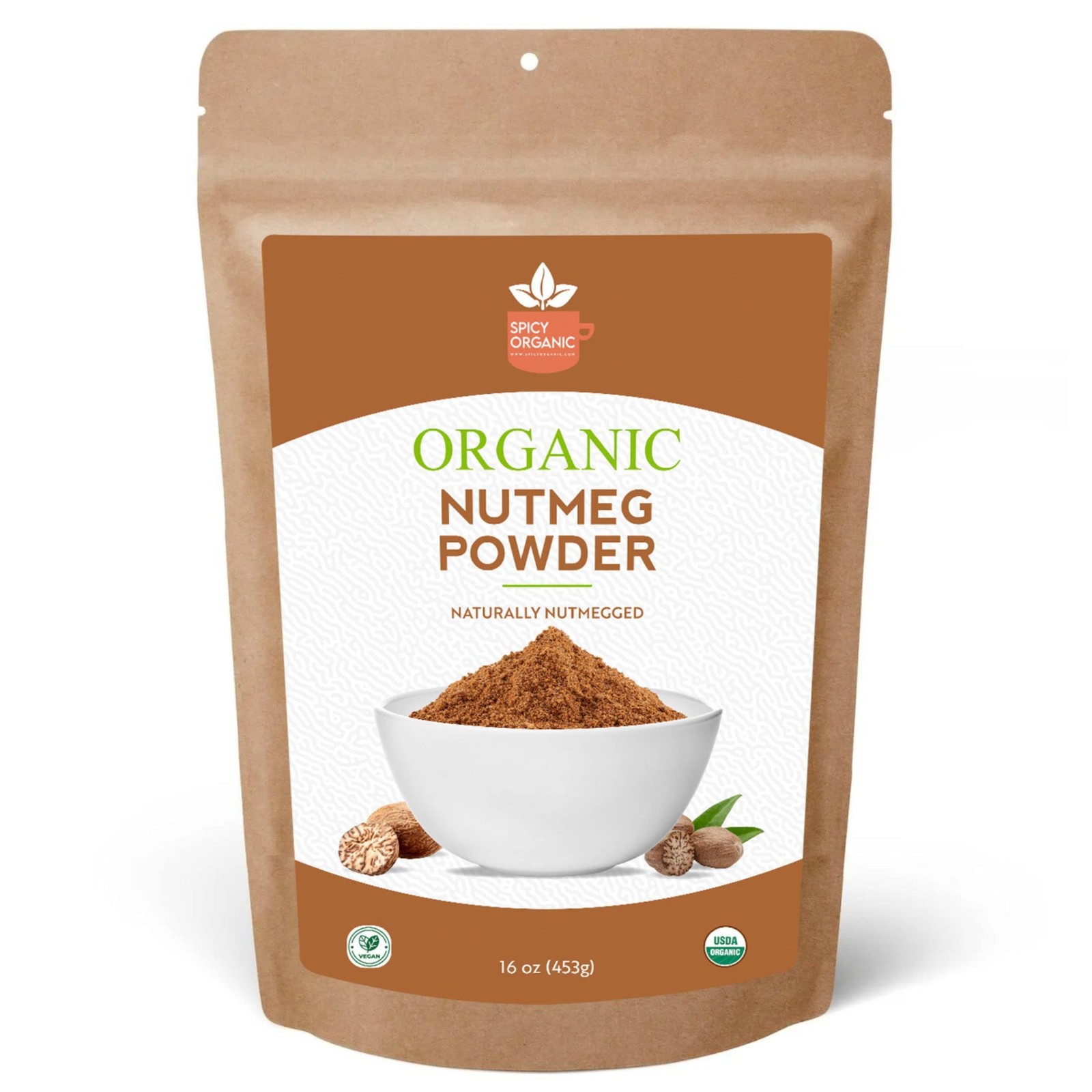 Ceylon Ground Nutmeg Powder – 16 oz (454g) Resealable Bag | USDA Organic, Non…