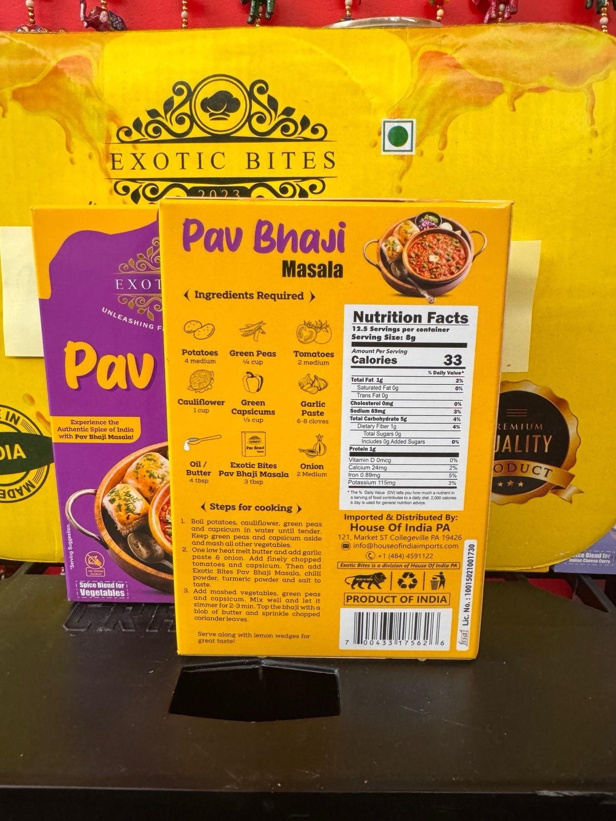 Pure Pav Bhaji Masala Powder By Exotic Bites 100gm, 3.5 Ounce | Pack Of 2