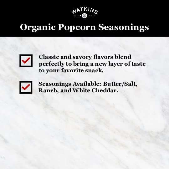 Watkins Gourmet Organic Ranch Popcorn Seasoning 3.6 Oz Pack Of 1 Kosher