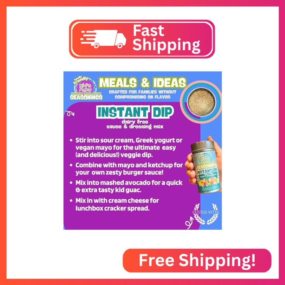 Kid’s Menu: Instant Dip – Dairy Free Sauce & Dressing Seasoning Mix | Hand Made