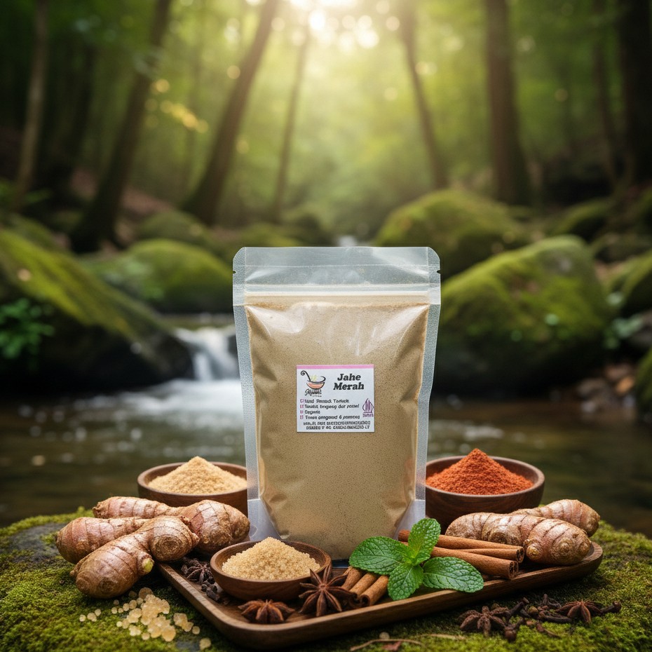 Jahe Merah Bubuk 50g Indonesian Red Ginger Powder, Mindful Cooking Aroma Ritual