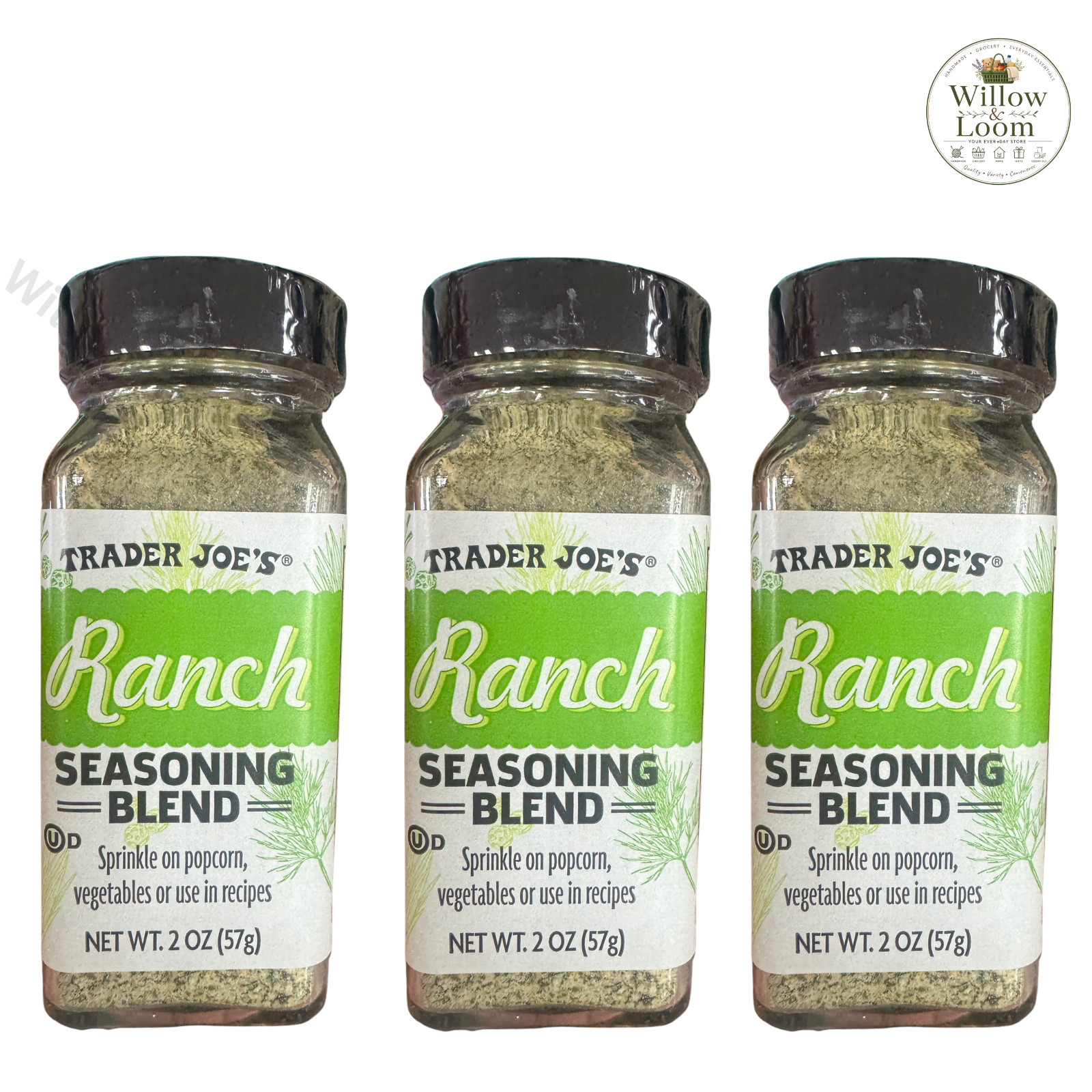 Trader Joes Ranch Seasoning Blend Creamy Buttermilk Ranch 2oz Each Pack Of 3 New