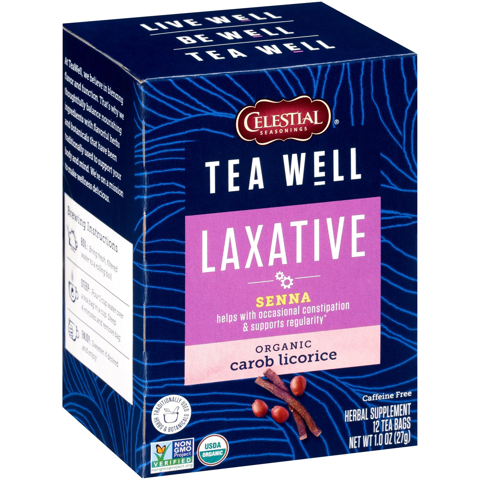Celestial Seasonings TeaWell Herbal Tea, Laxative, 12 Count (Pack of 1)