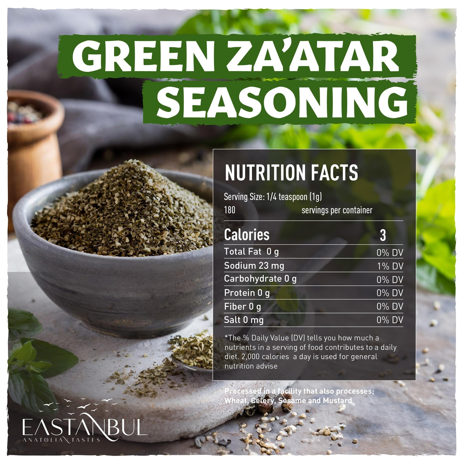Zaatar Seasoning 6.35oz 100% Natural No MSG Zahter Zatar Za atar Spice