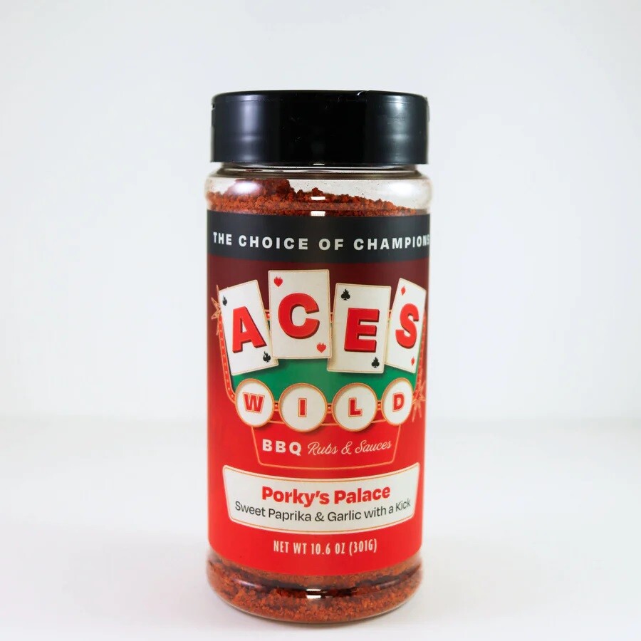 ACES WILD PORKY’S PALACE BBQ Dry Rub – 10.6oz Shaker Bottle Professional Grad…