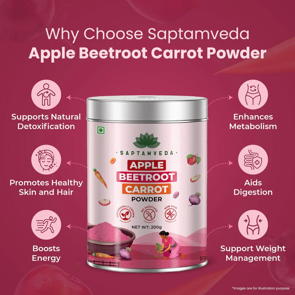 Apple Beetroot Carrot &Seabuckthorn Powder Pure Blend Of Nutrition&Herbal Health