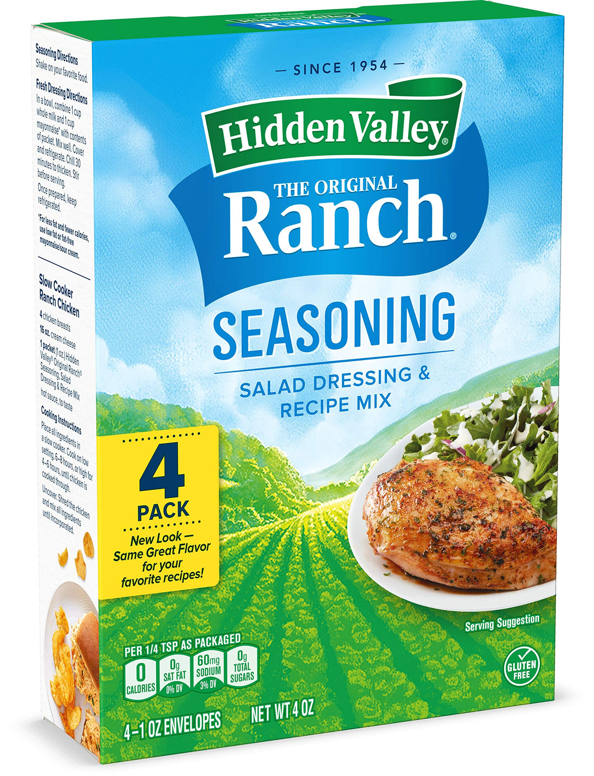 Hidden Valley Original Ranch Salad Dressing Seasoning Mix Pack of 4 1 Oz