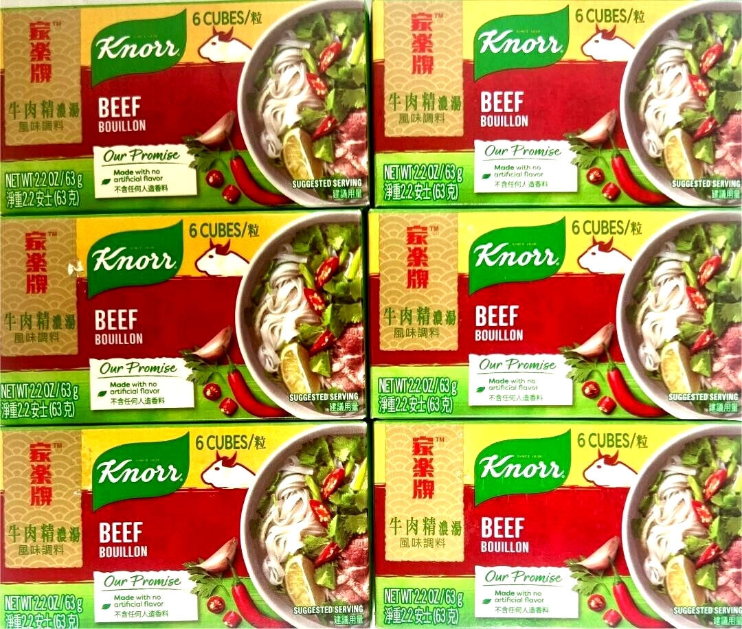 Knorr Beef Flavor Bouillon Cube 2.2 oz x 6 Cubes ( Pack of 6 )~12/15/2025