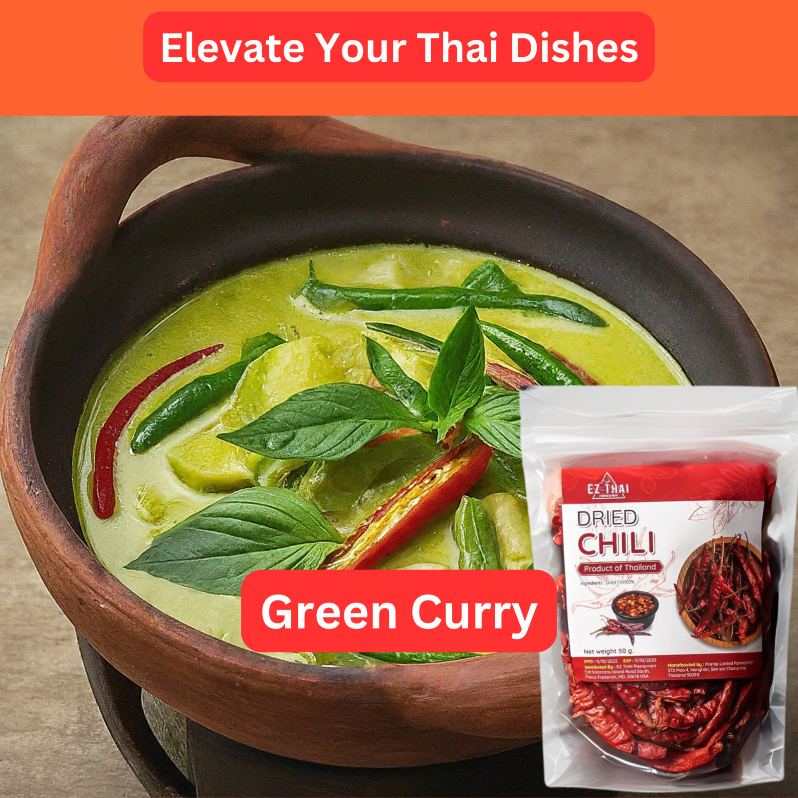 Value Pack of 3 – Dried Chili Peppers 1.76 Oz Whole Thai Chilli for Thai Cooking