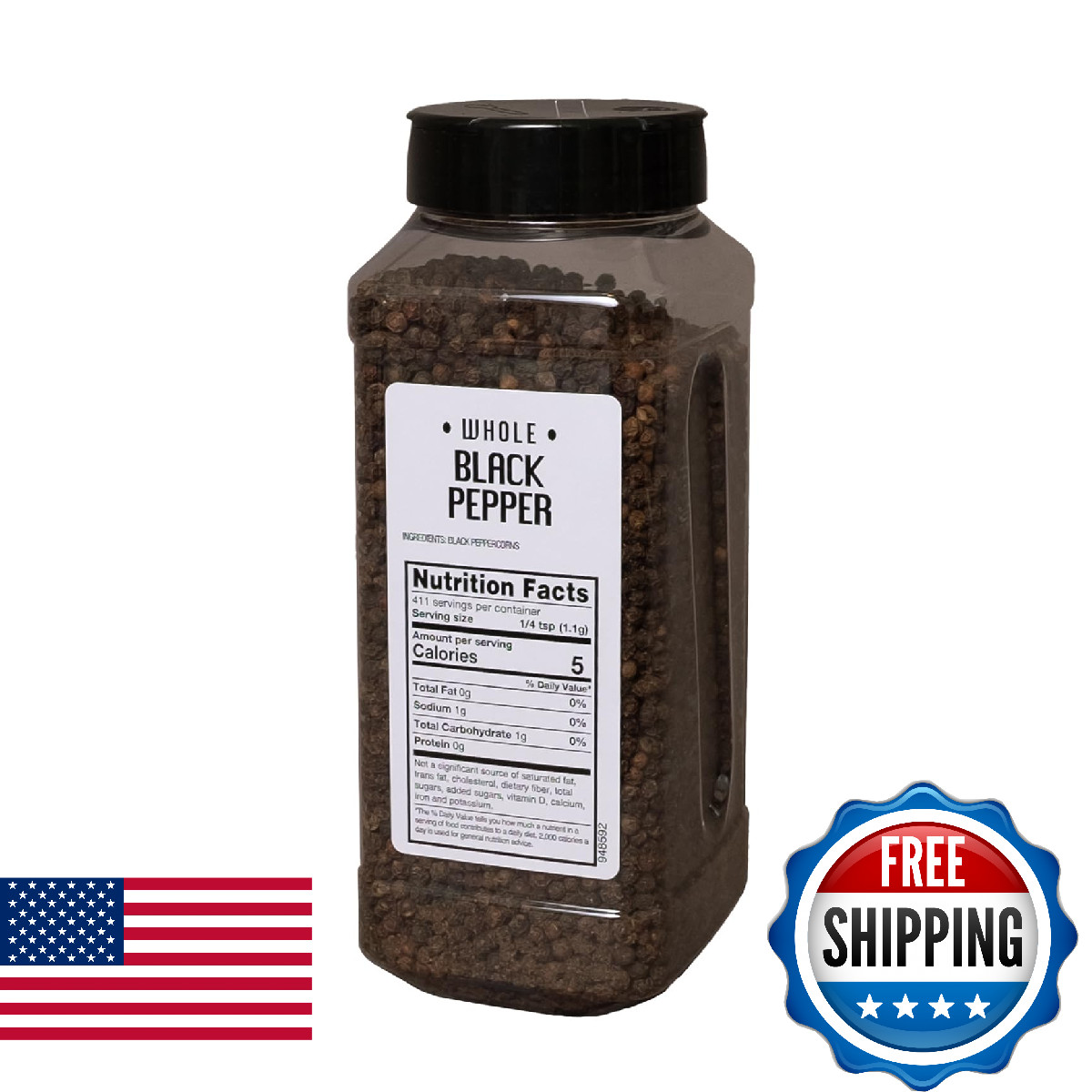 Sauer’S Whole Black Pepper | 1 Pound Canister | Foodservice