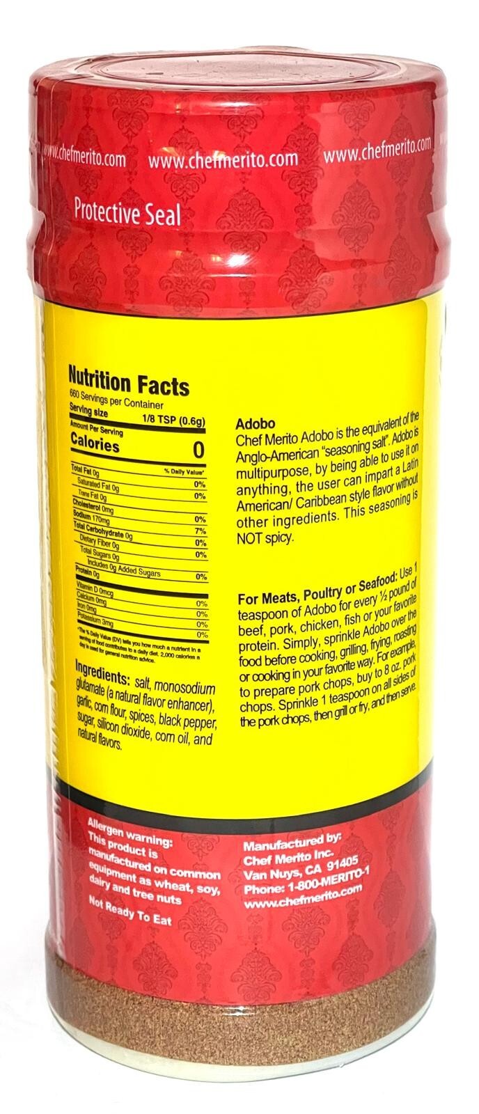 Chef Merito | Adobo Seasoning Creole Style | 14 Ounces | Sealed