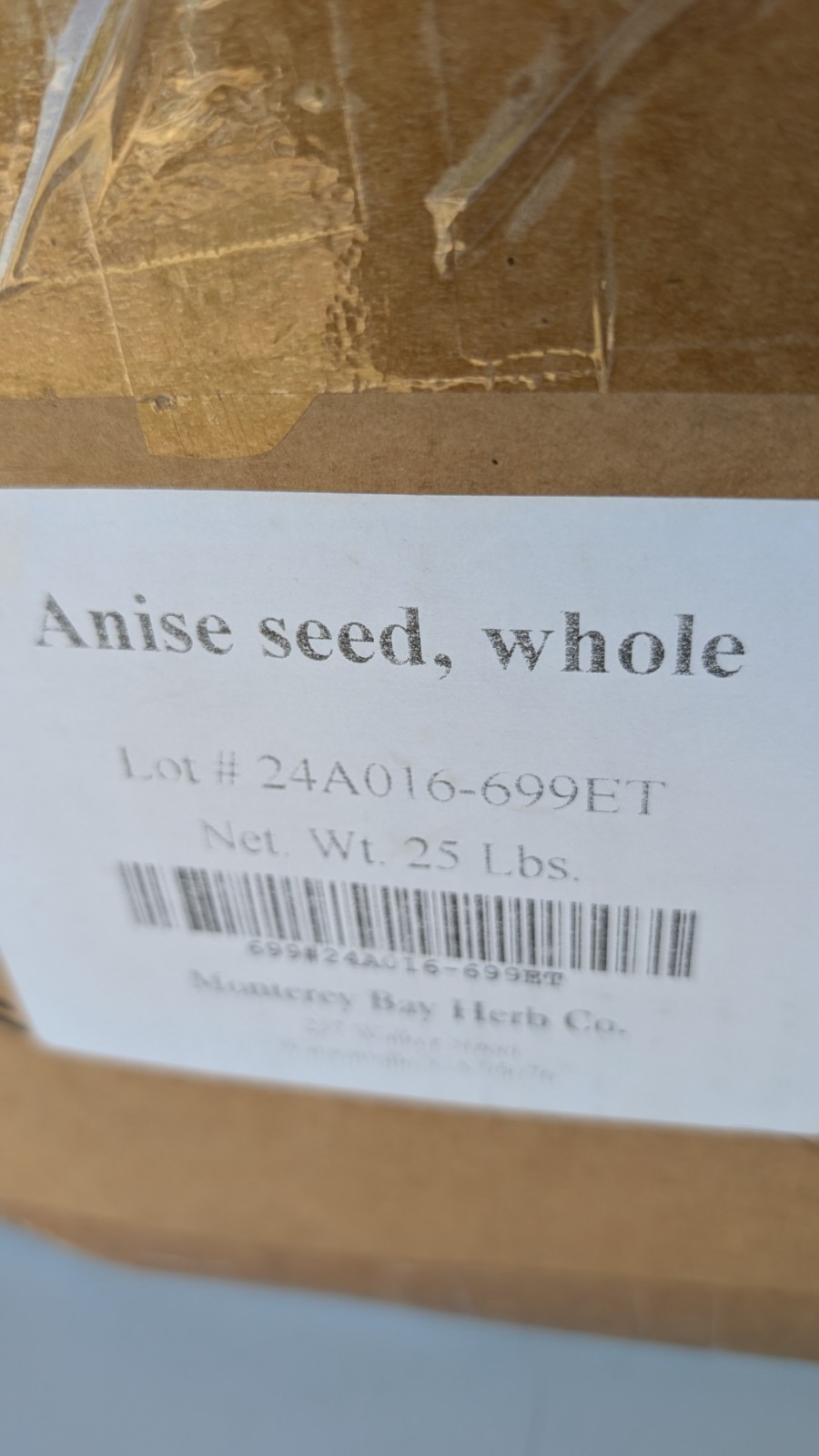 Anise Seed, Whole (25 Pounds) Monterey Bay Herb Co Bulk NEW Sealed 25 LB