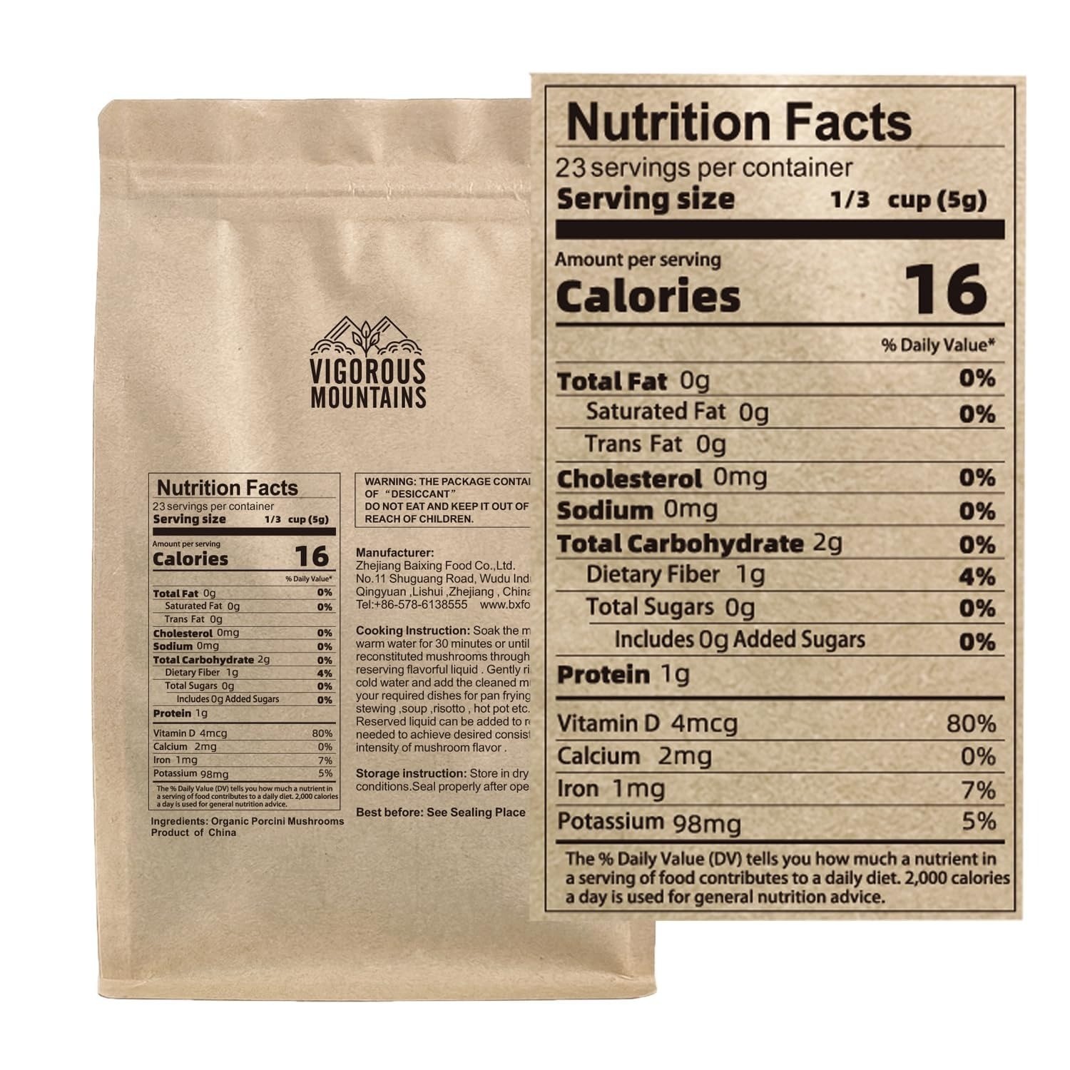 4oz Dried Organic Porcini Mushrooms – Umami Flavor for Cooking