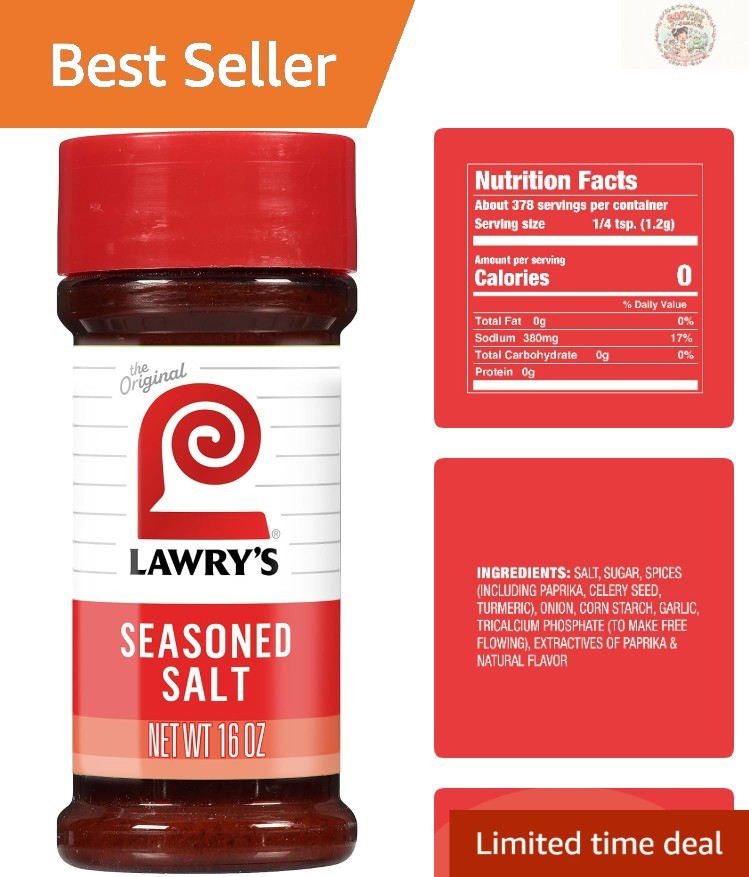 All-Purpose Lawry’s Seasoned Salt, 16 oz Bottle – Enhance Your Meals, No MSG