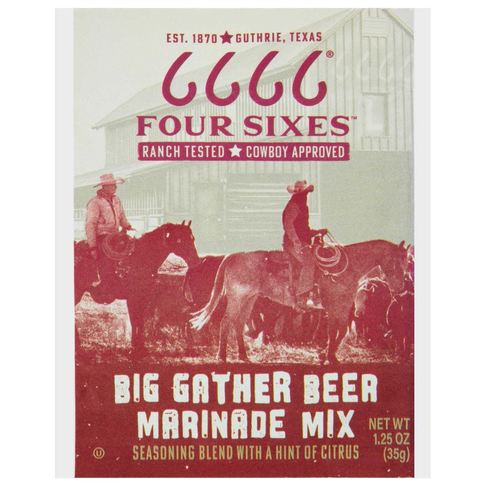 Four Sixes Big Gather Beer 🍺 Marinade 🥩 Mix, 1.25 Ounce🍗