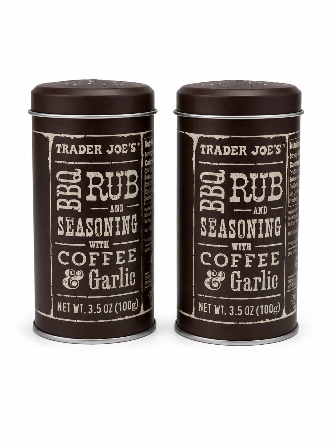 2X Trader Joe’s BBQ Rub & Seasoning with Coffee & Garlic 3.5oz Can